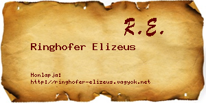 Ringhofer Elizeus névjegykártya